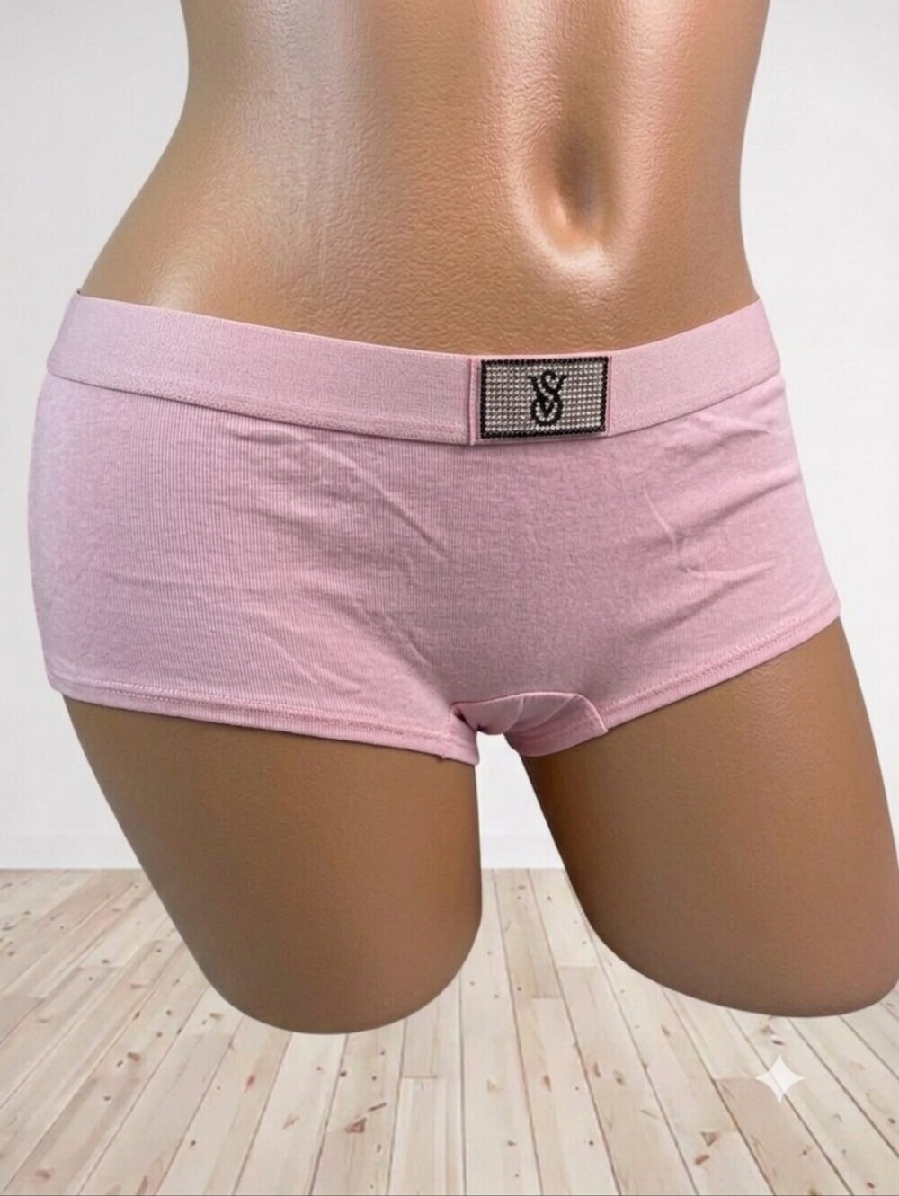 Victoria's Secret Shine Patch Logo Cotton Shortie Panties M NWT